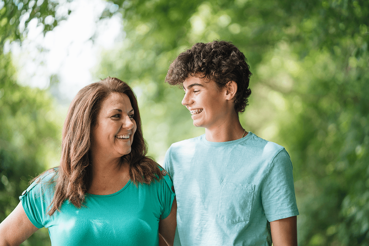 Mother and son orthodontic treatment patients